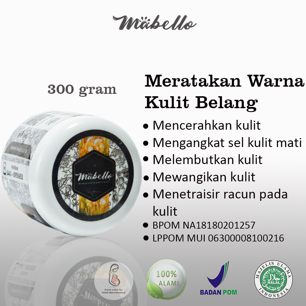 Jual Mabelo lulur badan bedda lotong mabello bedak lotong dari rempah ...
