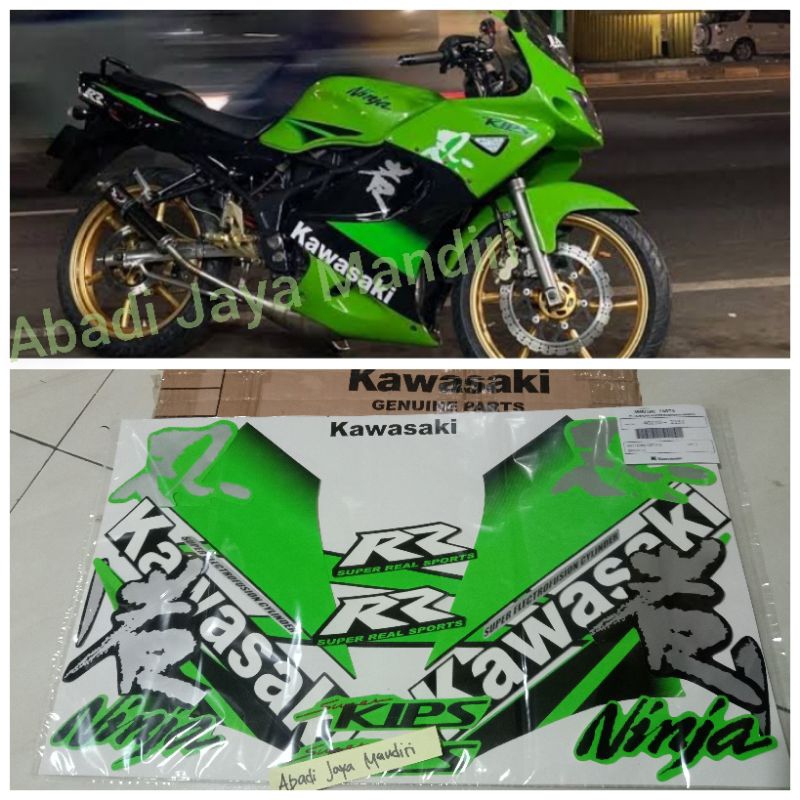 Jual Lis Striping Stiker Kawasaki Ninja RR hijau 2010 2011 Hijau Hitam ...