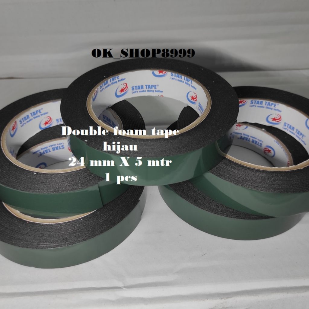 Jual Double Tape Foam Hijau Star Tape Inch X Meter Shopee Indonesia