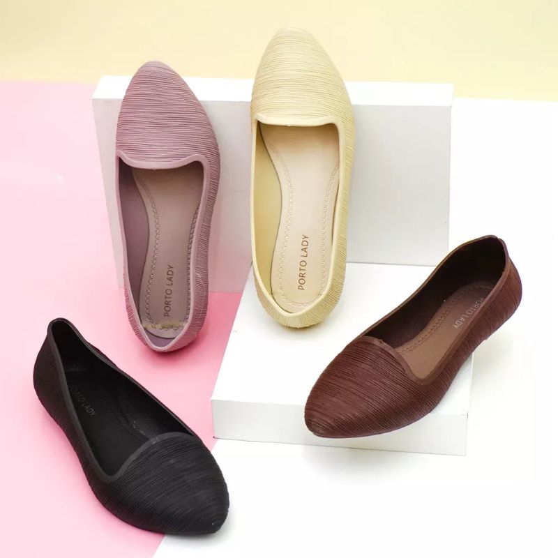 Jual WHA - Porto Flat Shoes Wanita Casual Nyaman dan Elastis | Shopee