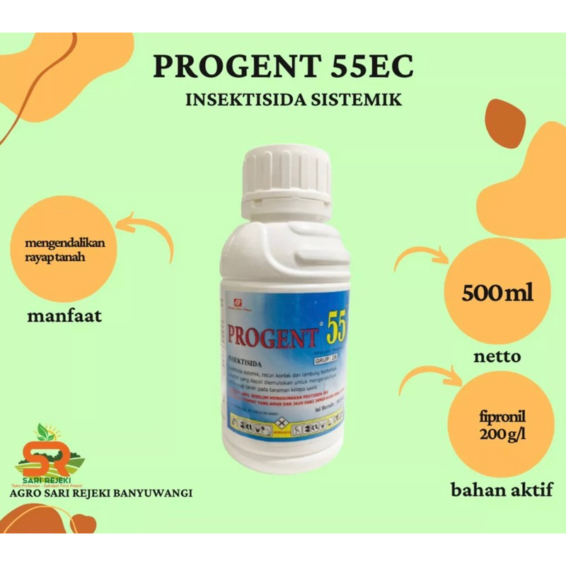 Jual PROGENT Fipronil 55 EC 500 ML Insektisida Sistemik Untuk ...