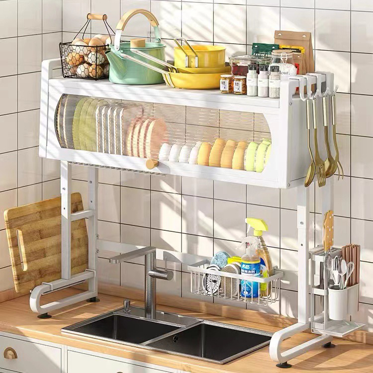 Jual 99KHOME Adjustable Sink Shelf Organizer Stainless Dish Drain ...
