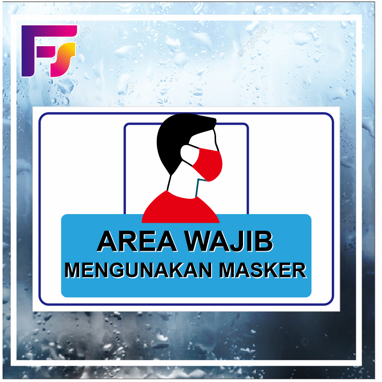 Jual Stiker Waterproff Area Wajib Memakai Masker | Shopee Indonesia