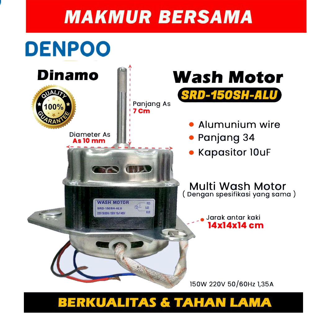 Jual Dinamo Wash Mesin Cuci Kaki As Mm Merk Sharp Srd Sh Alu