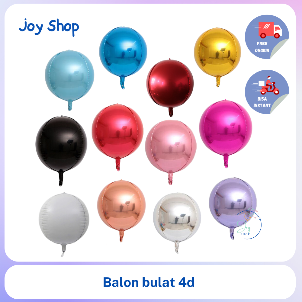 Jual Balon Foil 4D 18 inch Bulat Round | Shopee Indonesia