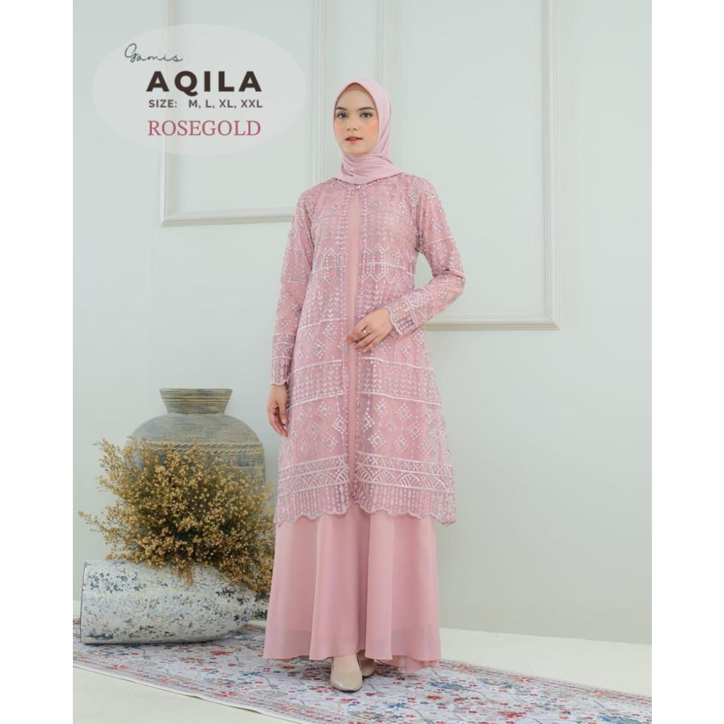Jual Dress Aqilla / kebaya ria ricis/gamis pesta terbaru/dress brokat