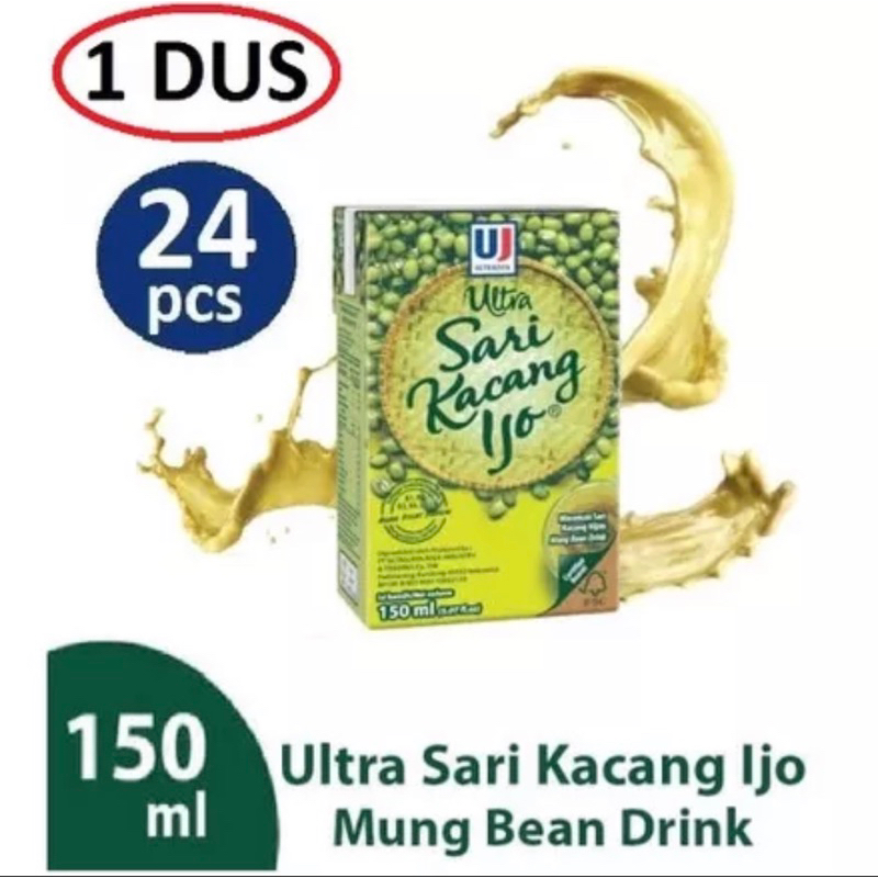 Jual Ultra Jaya Sari Kacang Ijo Kemasan 150 Ml Isi 24 Pcs Minuman