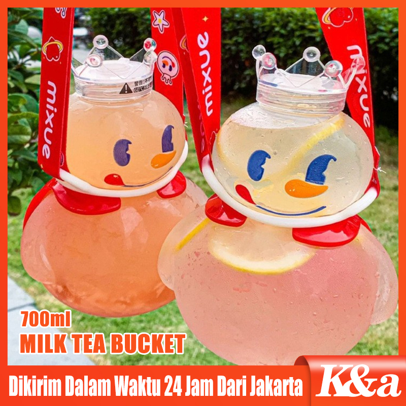 Jual Botol Mixue Snow King 700ML Ori Free Tali Wadah Tempat Penyimpanan ...