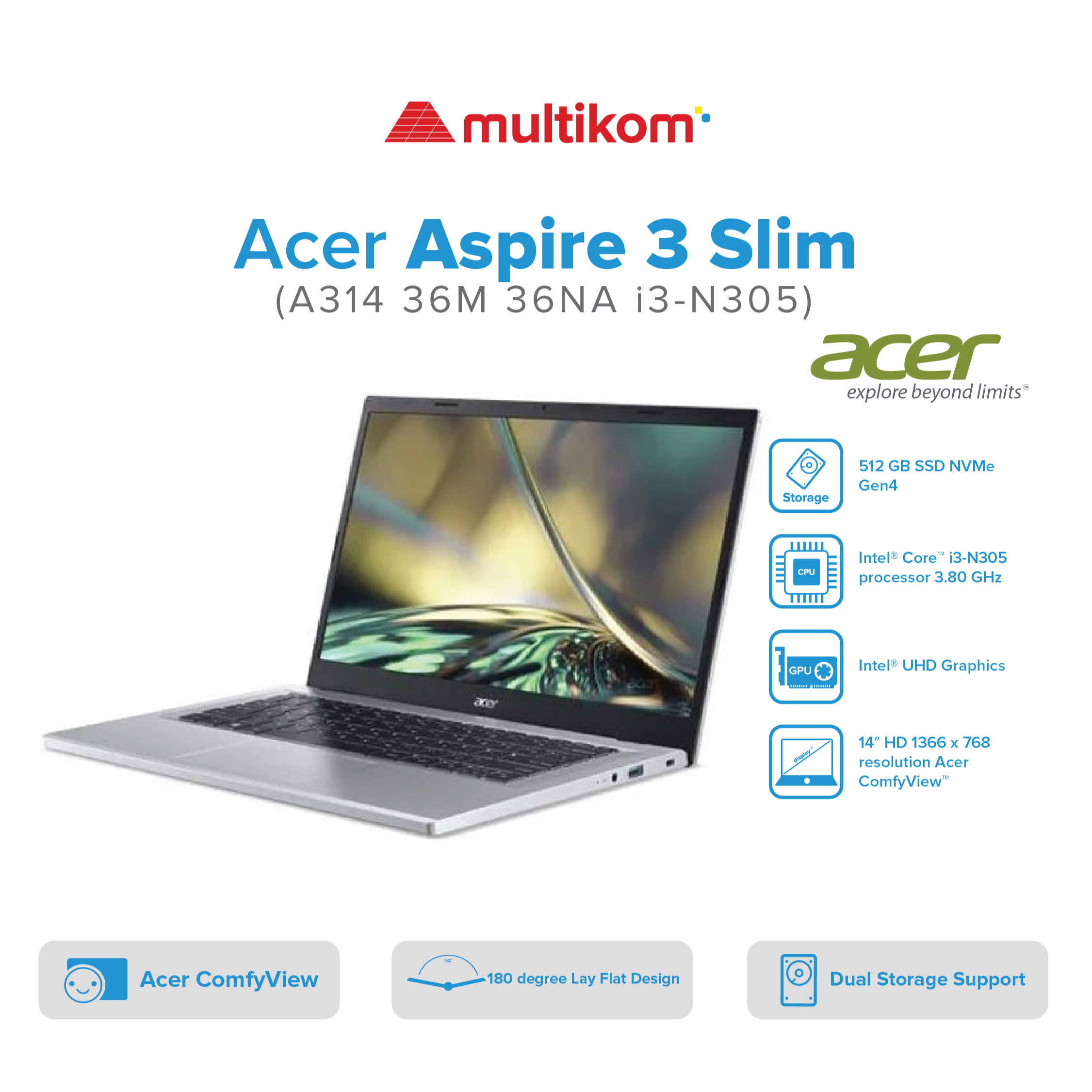 Jual Acer Aspire 3 Slim A314 36m 36na 37j3 I3 N305 8gb 512gb Ssd Hd W11 Ohs Shopee Indonesia 3623