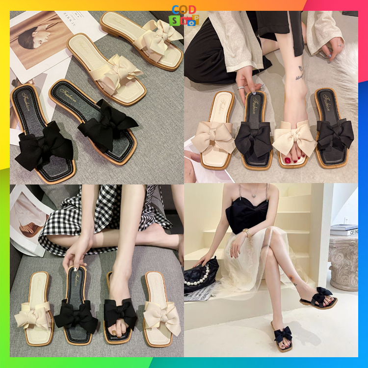 Jual COD - S5830 Sandal Slop Wanita / Sandal Flat Wanita Korea Import ...