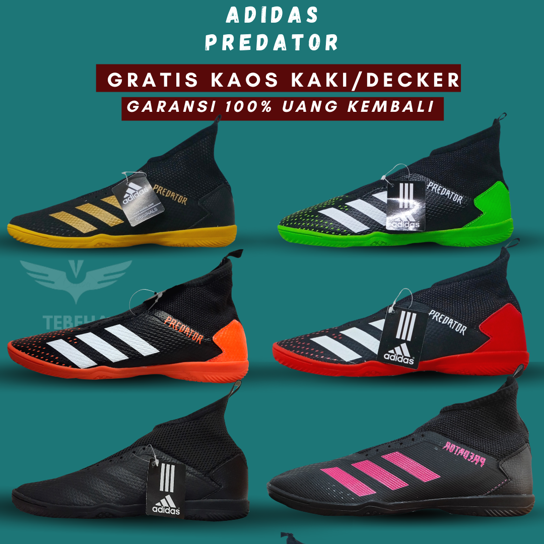 Jual Sepatu Futsal Adidas Predator Hitam Merah Sepatu Futsal Adidas Pria Orifinal Terbaru Kuat 4881