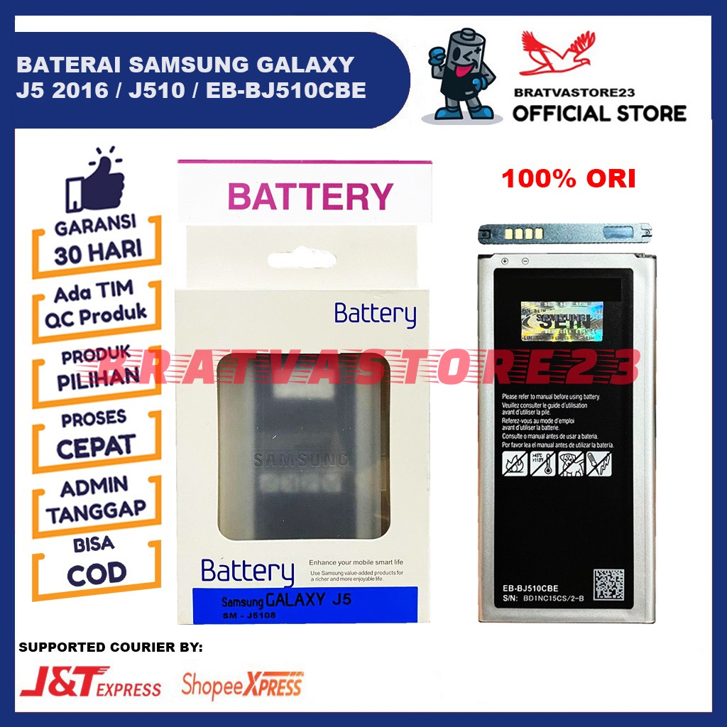 Jual [100 Ori] Baterai Samsung Galaxy J5 2016 J510 EBBJ510CBE Batre