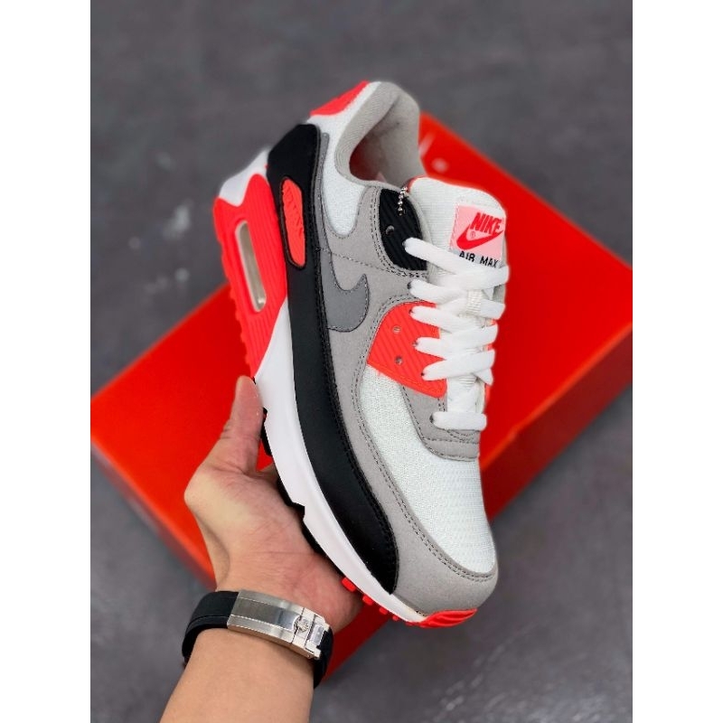 Jual Nike Air Max 90 OG “Infrared” White/Black-Cool Grey-Radiant