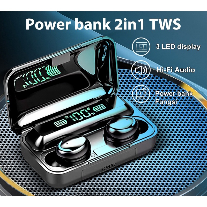 Headset TWS F9 5 Earphone Bluetooth 5.1 Earphone wireless