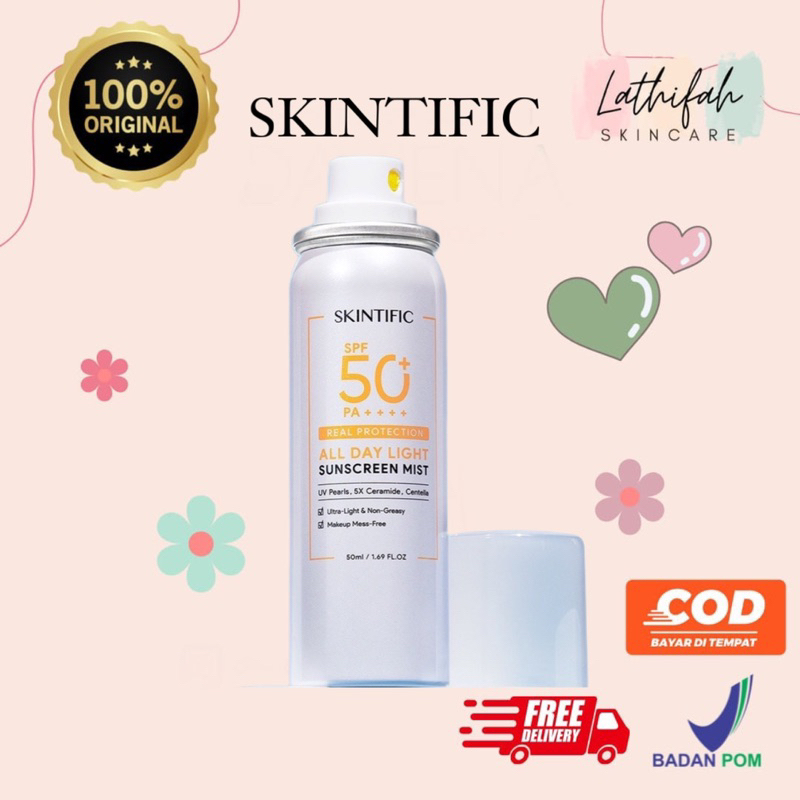 Jual SKINTIFIC All Day Light Sunscreen Mist SPF50 PA++++ Sunscreen