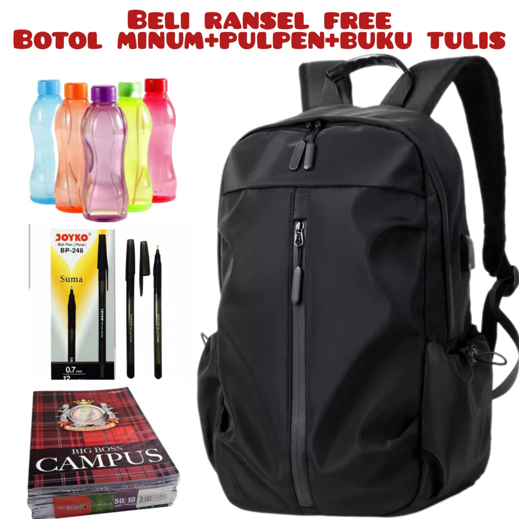 Jual JS_Beli 1 Dapat 4-Tas Ransel Laptop Kerja Sekolah Pria Anti Air