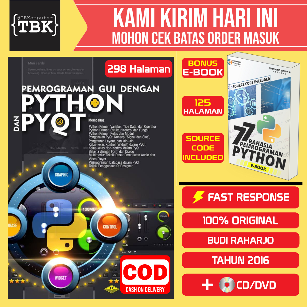 Jual Buku Pemrograman Gui Dengan Python Dan Pyqt Budi Raharjo Shopee Indonesia 6632