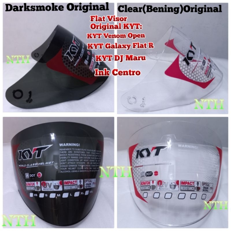 Jual Flat Visor Kaca Helm KYT DJ Maru Kyt Galaxy Slide Original