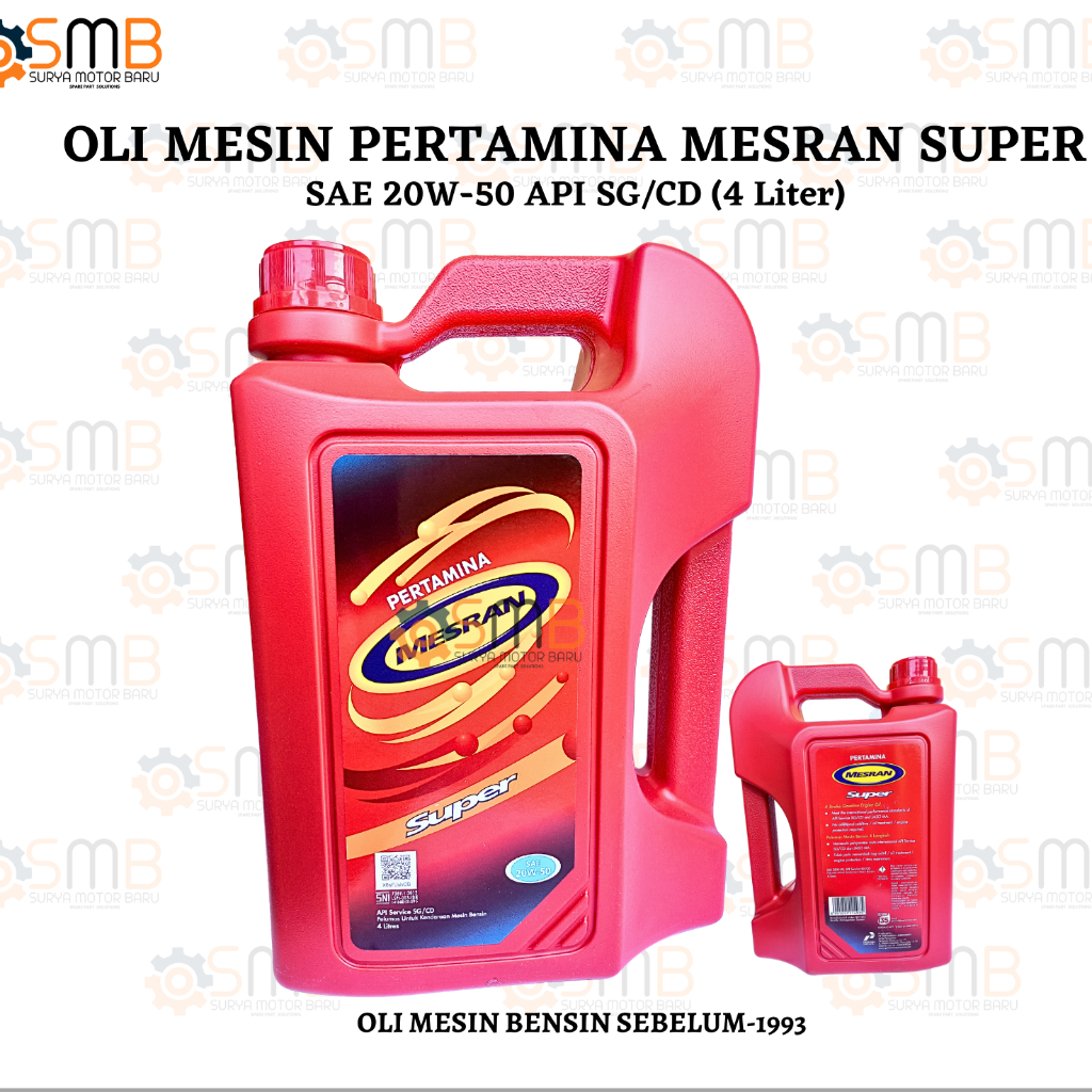 Jual OLI MESIN PERTAMINA MESRAN SUPER SAE 20W-50 4 LITER | Shopee Indonesia