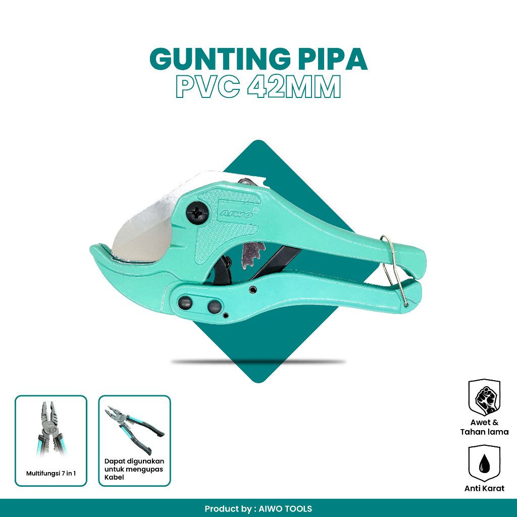 Jual AIWO TOOLS GUNTING PIPA PVC JUMBO HANDLE ALUMINIUM 42MM | Shopee ...