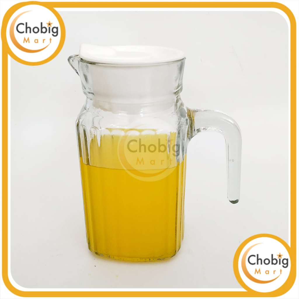 Jual Chobig Pitcher Kaca Transparan Polos Ceret Bening 500ml Jug Teko Air Minum Water Bottle 8550