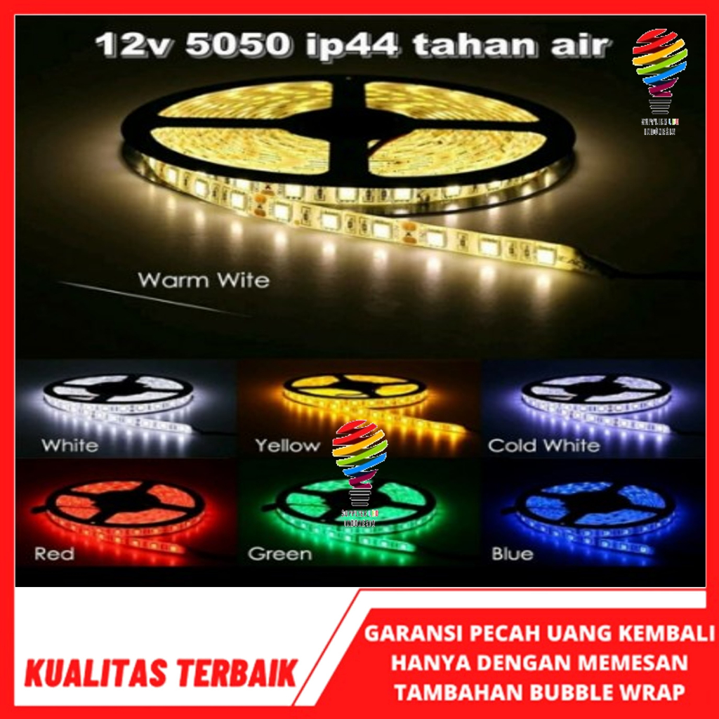 Jual LAMPU LED STRIP 5050 IP44 12V OUTDOOR Ledstrip IP 44 12VOLT Led ...