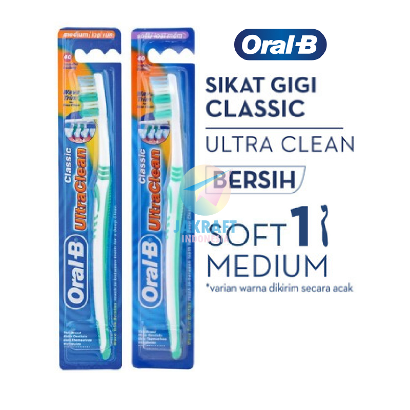 Jual (1 Pcs) Sikat Gigi ORAL-B Classic Ultra Clean Soft / Medium ...