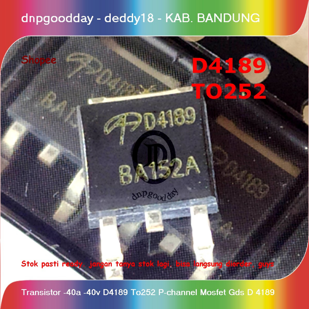 Jual Transistor 40a 40v D4189 To252 Pchannel Mosfet Gds D 4189