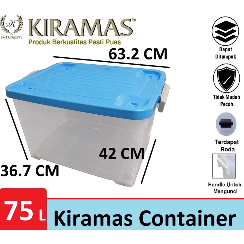 Jual Kiramas Container Box 75L / 75LT dengan Roda Export Quality ...