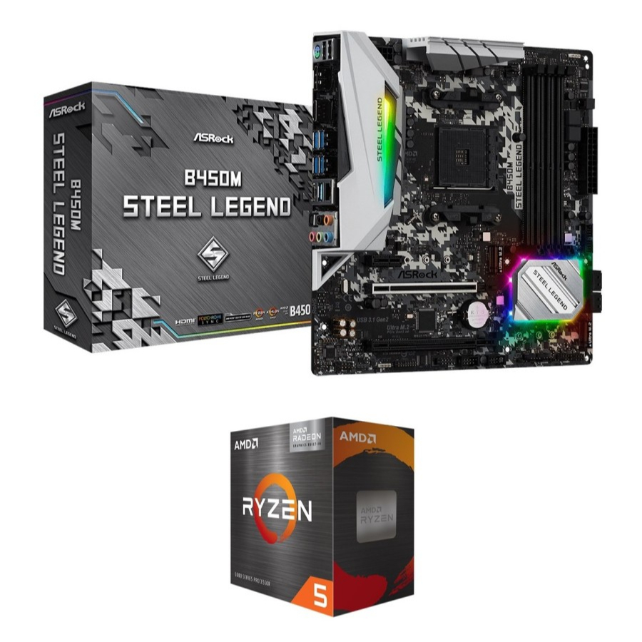 Jual Paket Mobo Amd Ryzen 5 5600g Asrock B450m Steel Legend Shopee