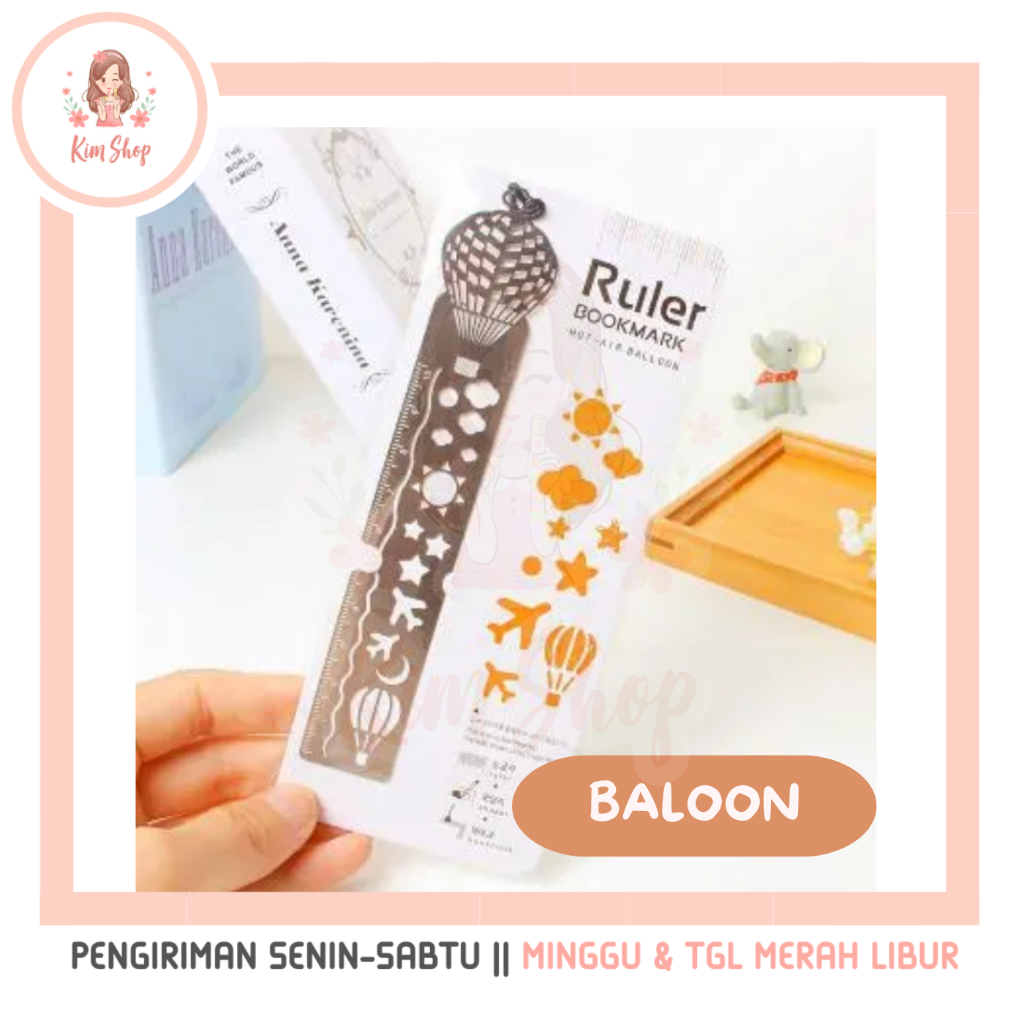 Jual ELEFANT Penggaris Pembatas Buku Besi Bergambar Pola Metal Ruler ...