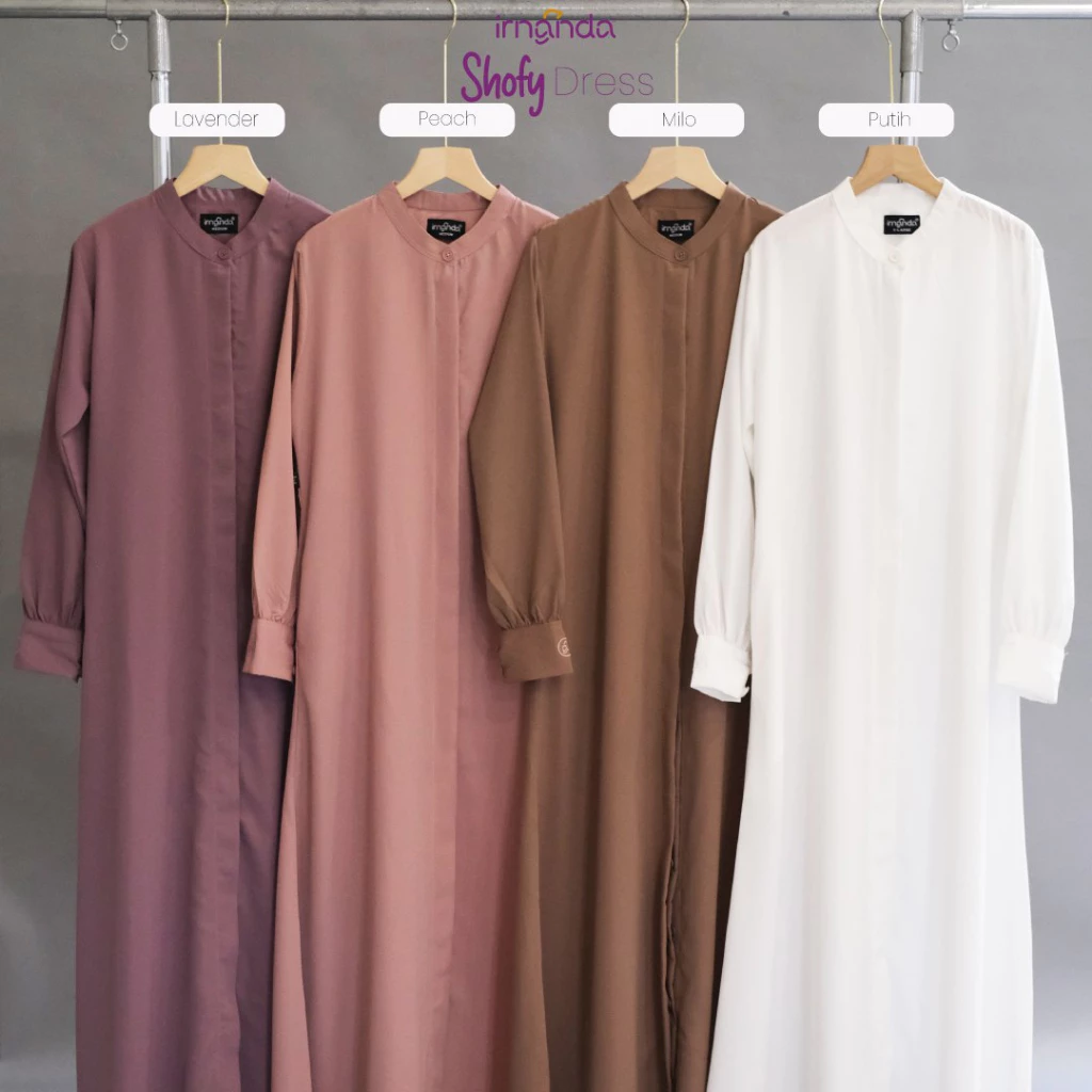 gamis polos elegan untuk sehari hari Irnanda Gamis Shofy untuk aktivitas harian