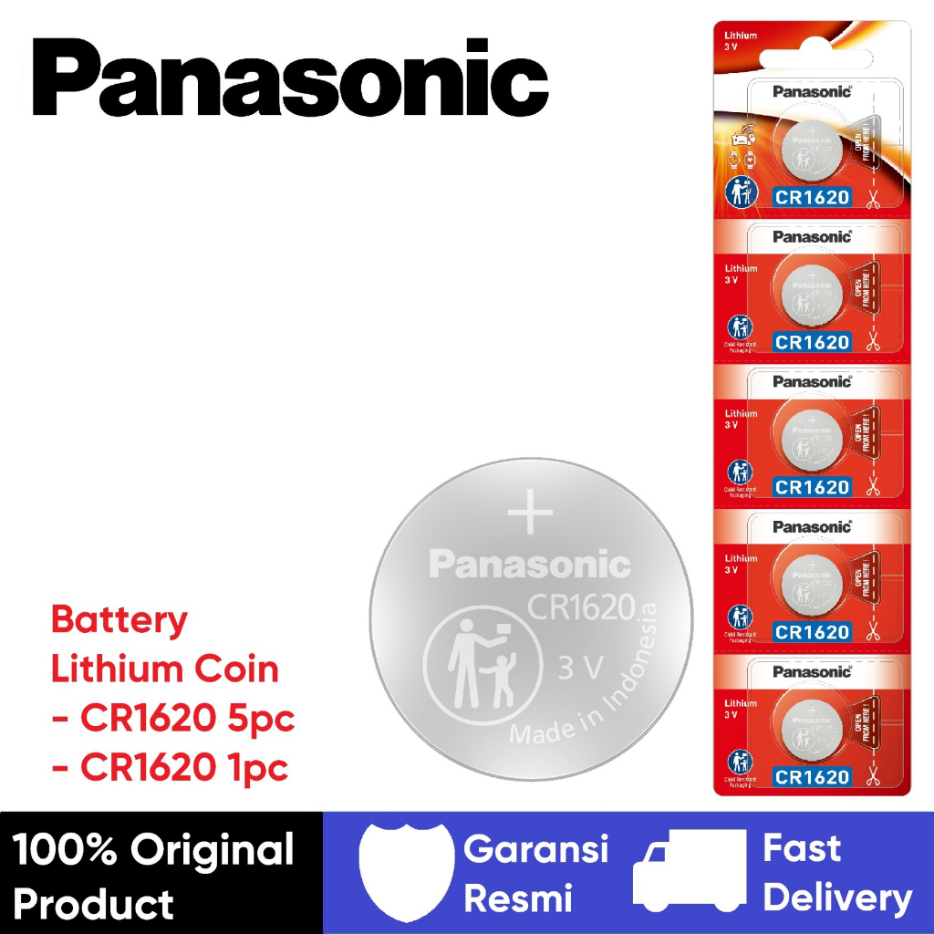Jual Baterai Panasonic Lithium Koin CR1620 Battery Lithium Coin CR1620 ...