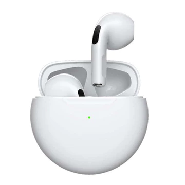 Headset Bluethooth TWS Pro 6 Pro6 Earphone Mic HiFi Stereo Touch Earbuds