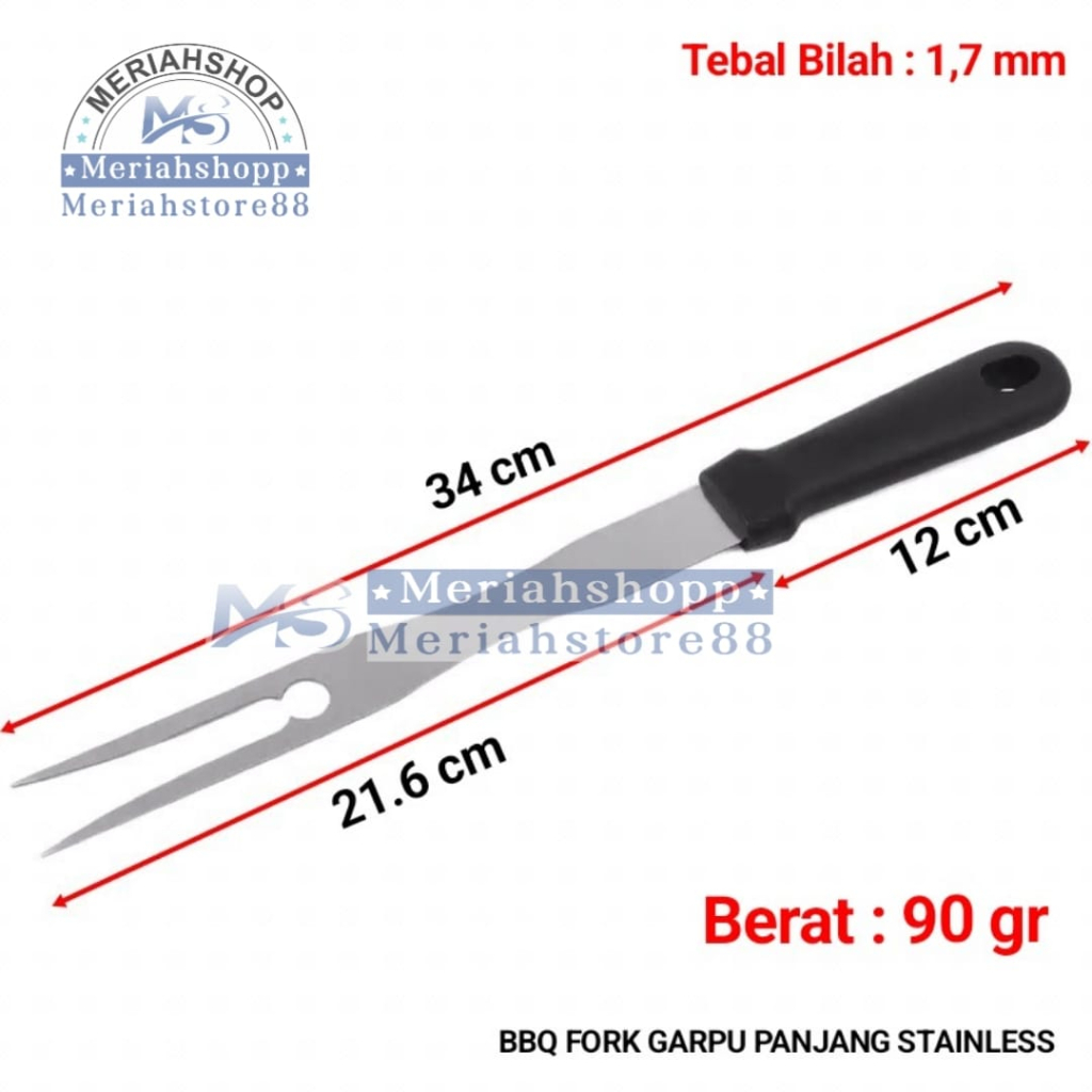 Jual BBQ FORK Garpu JUMBO Panjang 35 cm Pemanggang Roti Bakar Burger ...