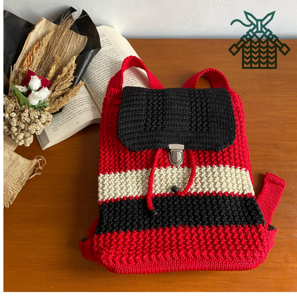 Jual Tas gendong rajut murah / backpack rajut murah / RANSEL rajutan ...