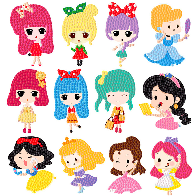 Jual DIY Diamond stiker kartun karakter princess , animal dkk - cutie ...