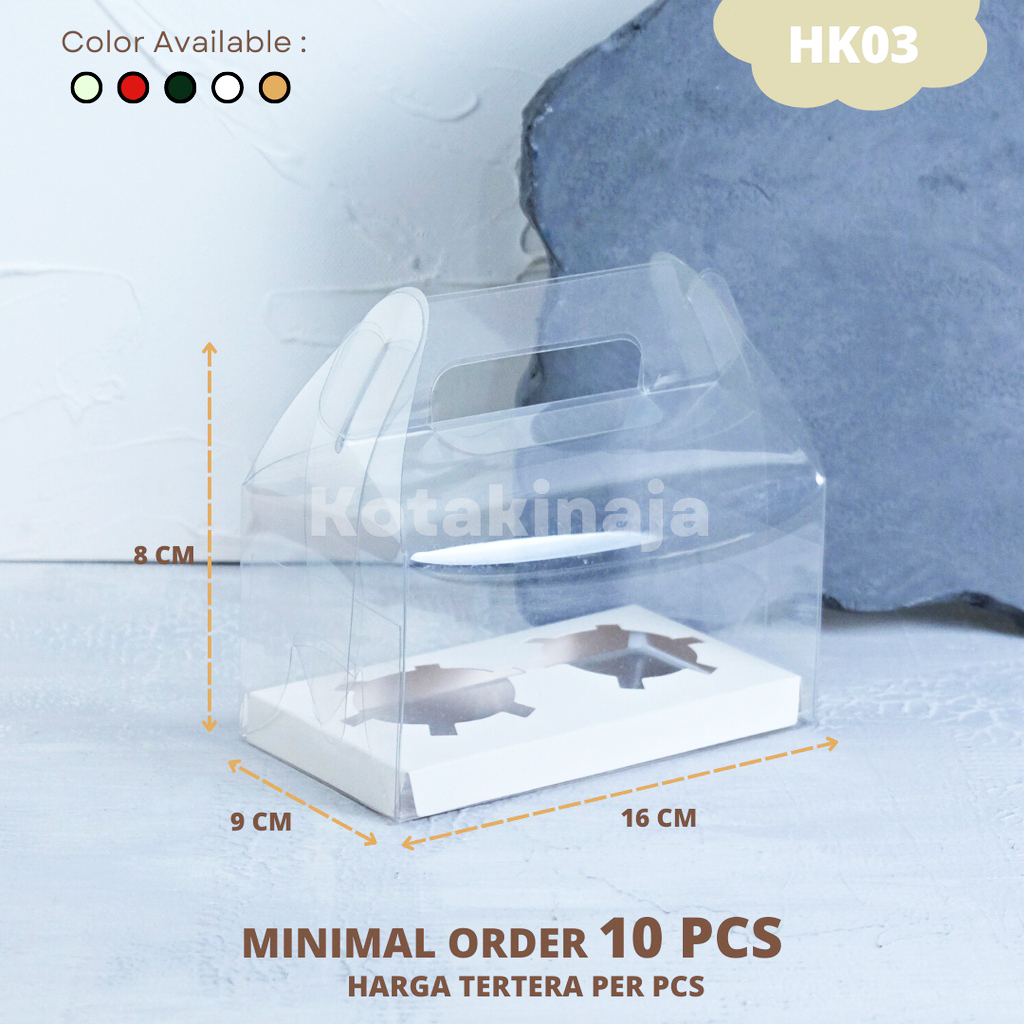 Jual Box Cupcake isi 2 / Box Mika Cupcake / Box Gable Cupcake / Box