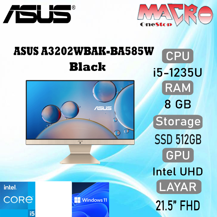 Jual Asus Aio A3202wbak Ba585w Intel I5 1235u 8gb512 Gb Pcieled 215 Fhd Intel Hd Win11