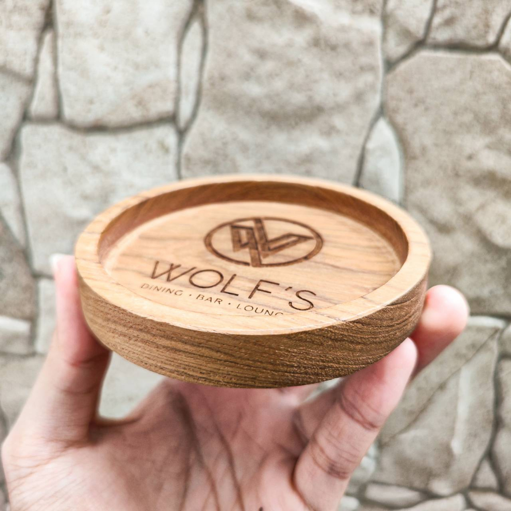 Jual Coaster Kayu Jati Free Ukir Tatakan Gelas Kayu Premium Wooden