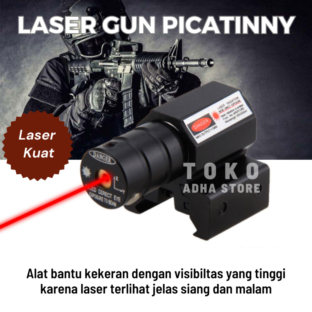 Jual Laser Gun TaffLED Alat Bantu Kekeran Tactical Red Dot Alat Bantu ...