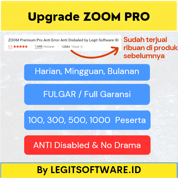Jual ZOOM Premium 1 Bulan 1 Hari 1 Minggu RESMI FULL garansi | Shopee ... - Garansi 1 Bulan