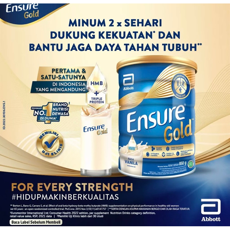 Jual Ensure Gold Coklat Vanila 800 gr (EXP juni 2025) Shopee Indonesia
