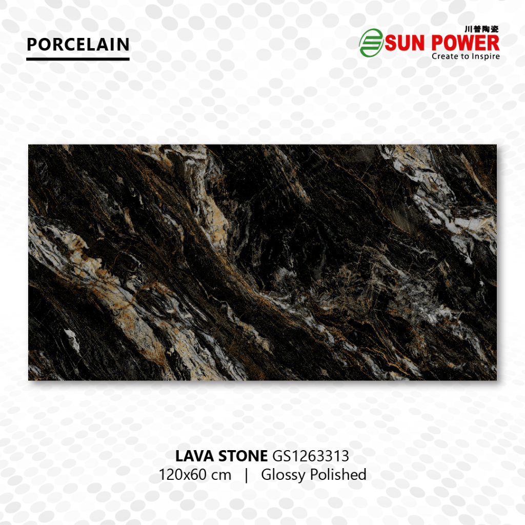 Jual Granit Lantai Glossy Polished Lava Stone 120x60 Sun Power