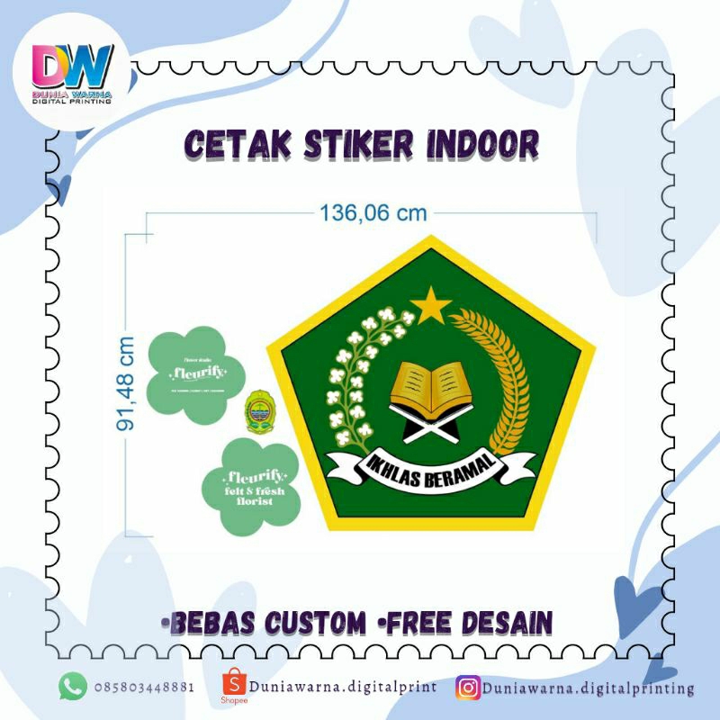 Jual CETAK/PRINT STIKER VINYL INDOOR MURAH | Shopee Indonesia