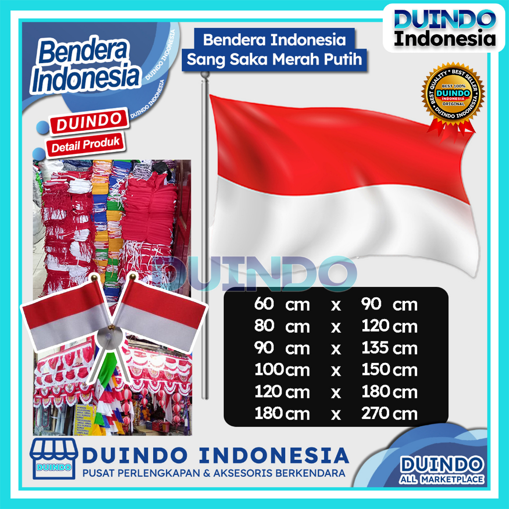 Jual Duindo - Bendera Merah Putih Besar 120 X 180 Cm & 180 X 270 Cm ...