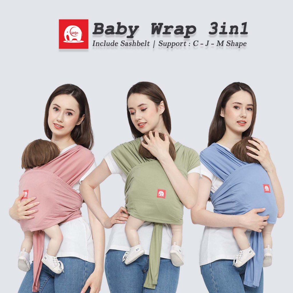 Jual Gendongan Bayi Depan M Shape Geos Instant Baby Wrap 3 in 1 Praktis