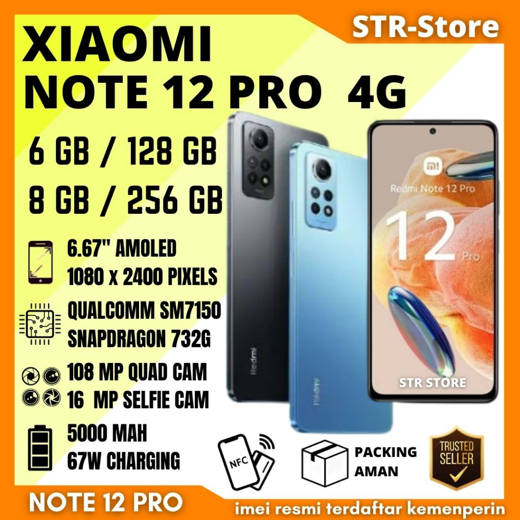 Jual XIAOMI REDMI NOTE 12 PRO 8/256 GB REDMI NOTE 12 PRO 6/128 GB RESMI ...