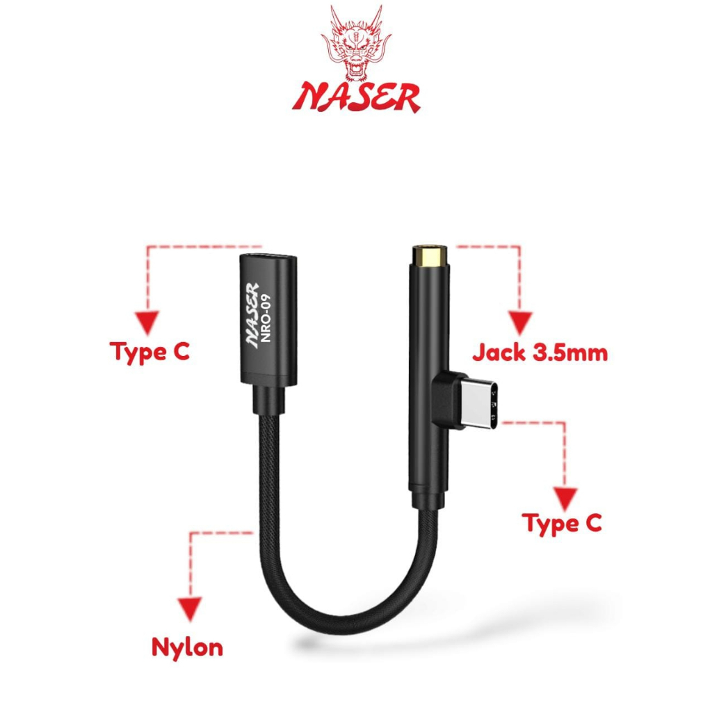 Jual NASER OTG USB C TO TYPE C + AUX 3.5MM NRO-09 / ADAPTER CONVERTER ...
