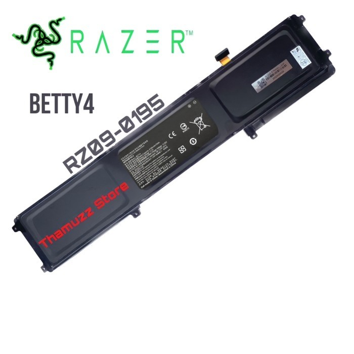 Replacement Battery For Razer Blade 2016 14" V2 (RZ09-0195, RZ09-0165) - 6160mAh, 11.4V Li-Ion